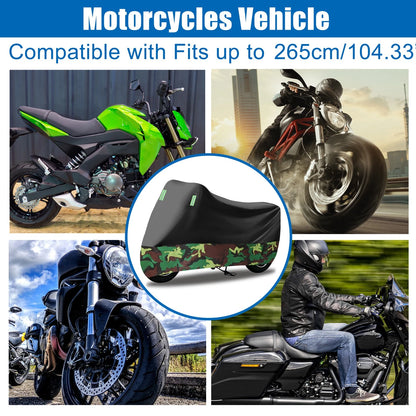 Motorcycle Cover XXXL Full Cover Black Camouflage for Make Model