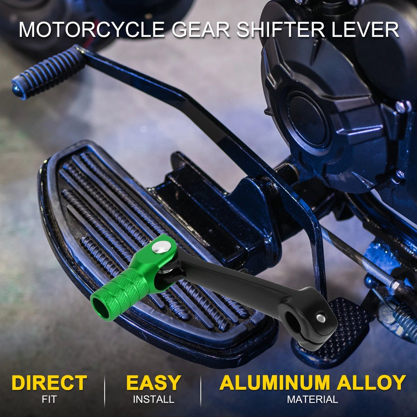 Folding Gear Shifter Lever Shift Pedal Aluminum Black Green for Motorcycle