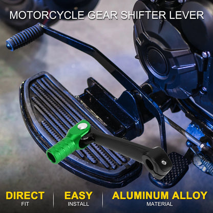 Folding Gear Shifter Lever Shift Pedal Aluminum Black Green for Motorcycle