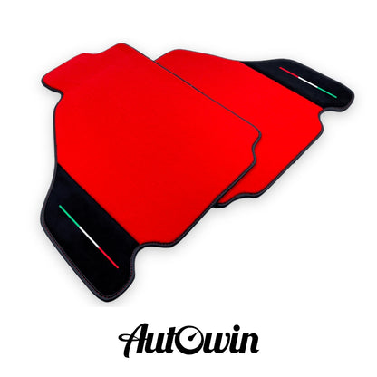 Red Floor Mats for Ferrari F430 (2004-2009) - AutoWin Brand Alcantara Style