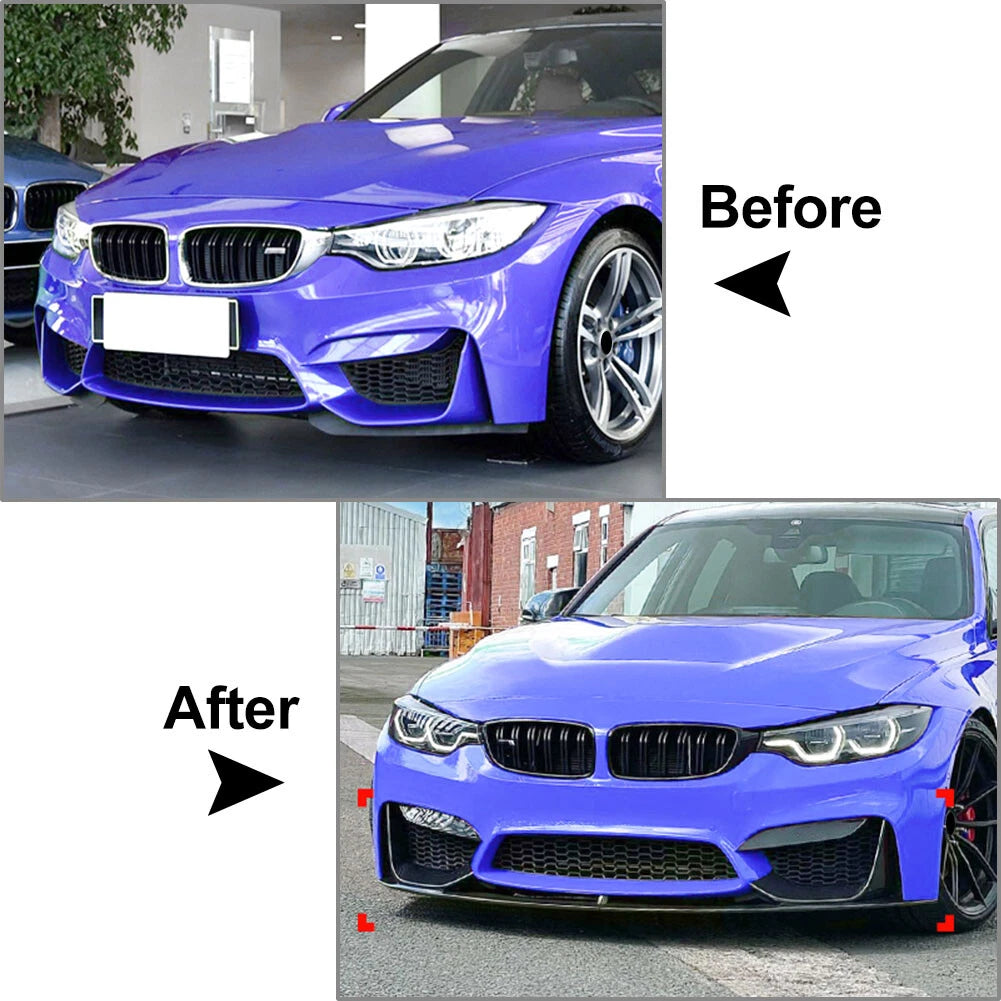 Front Bumper Lip Spoiler Splitter for BMW F80 F81 M3 F82 F83 M4 (2014-2020)
