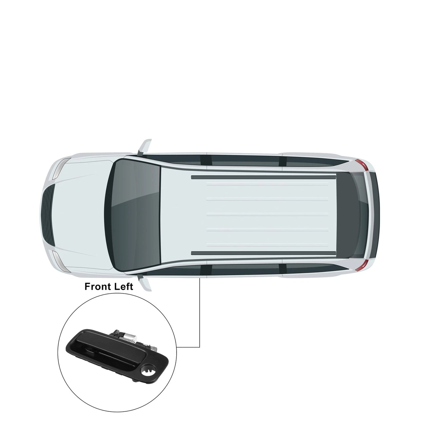 Black Front Left Driver Side Exterior Door Handle for Toyota Camry (2007-2011)