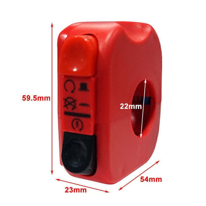7/8" Handlebar Ignition Switch for Universal Motorcycles - RED