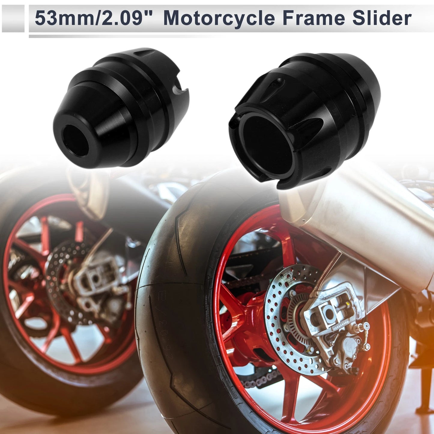 16mm Aluminum Alloy Motorcycle Slider Frame 2 x Black for Make Model