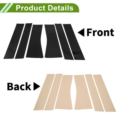 6 Pcs Black Pillar Window Trim for Nissan Elgrand (2011-2023)