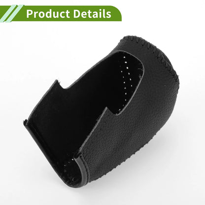 Car Gear Shift Knob Cover 1 Pc for Mazda 3 (2014-2018) Pebbled Black Leather