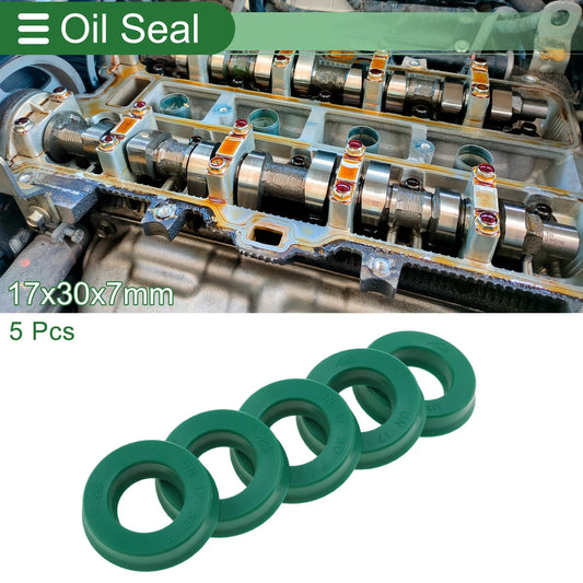 Oil Seal TPU 17x30x7mm High Pressure Green 5 Pcs