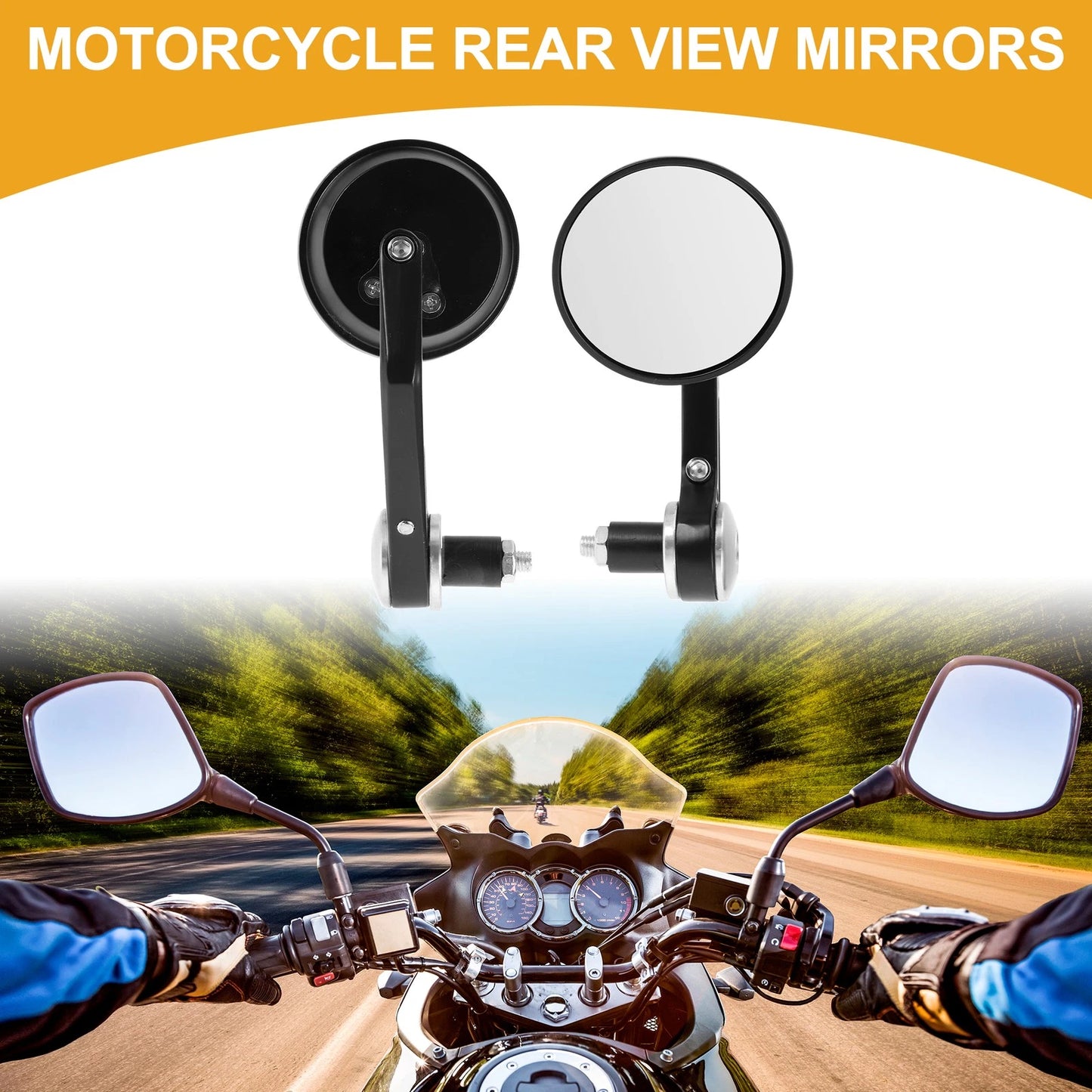 Rear View Mirrors / Handlebar Mirror Aluminum for M8 Motorcycle