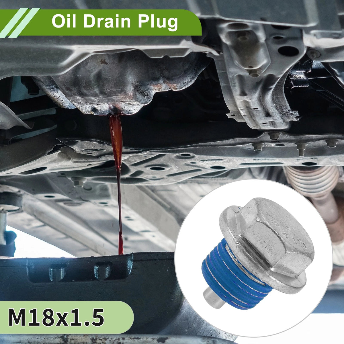 Oil Drain Plug 2x M18x1.5 Copper W/ Gasket for Car/Motorcycle