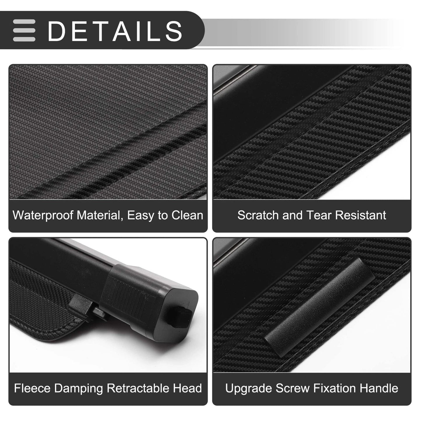 Retractable Cargo Cover for Ford Escape 2001-2012 - Black Carbon Fiber