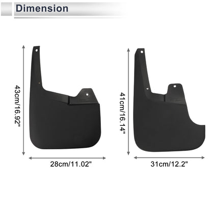 Mud Flaps Splash Guards 1 Set for Isuzu D-MAX 4 Doors (2010-2020)