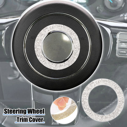 Silver Tone Interior Steering Wheel Cap Trim Ring for Jeep Wrangler (2007-2023)