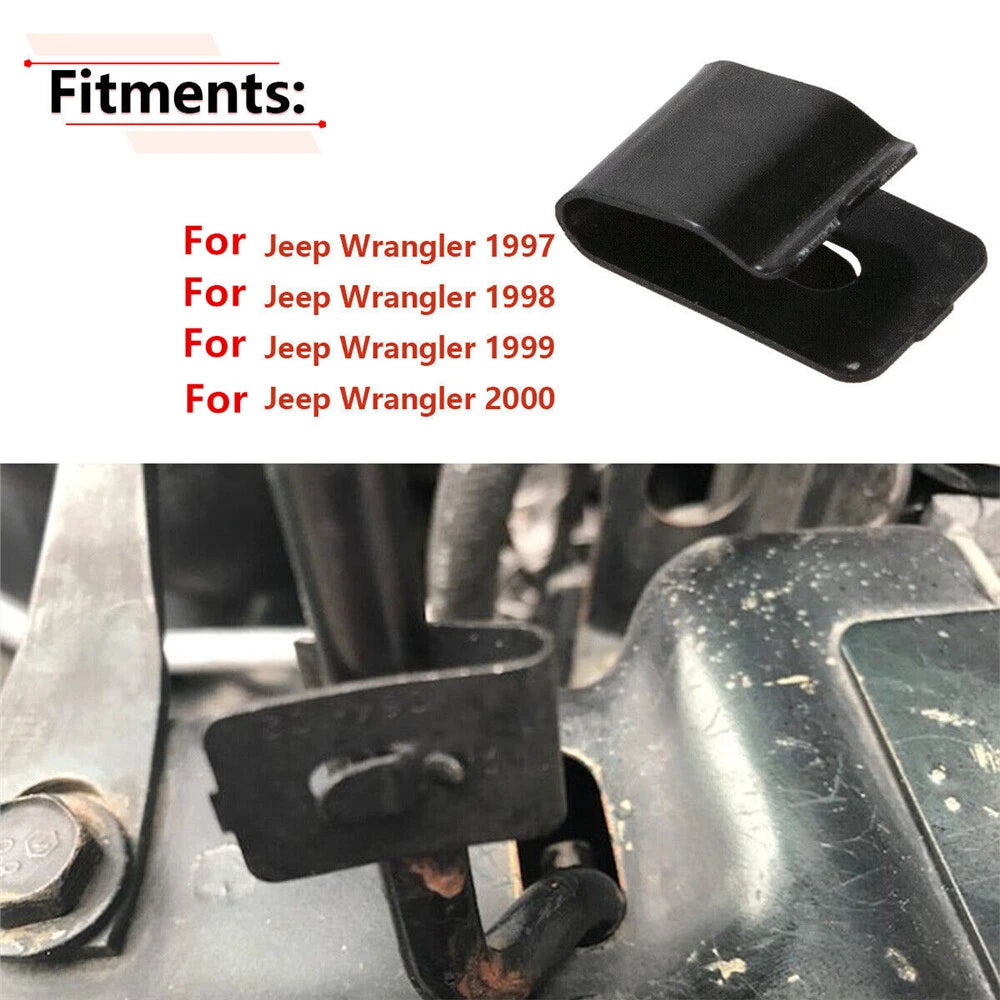 Hood Prop Support Rod Retainer Clip Set for Jeep Wrangler (1997-2000)