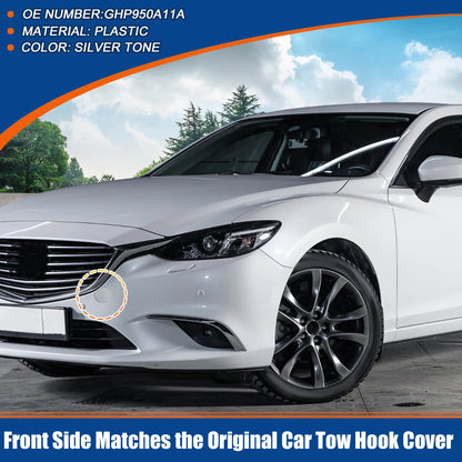 Front Tow Hook Cover for Mazda 6 (2014-2016) Silver Tone
