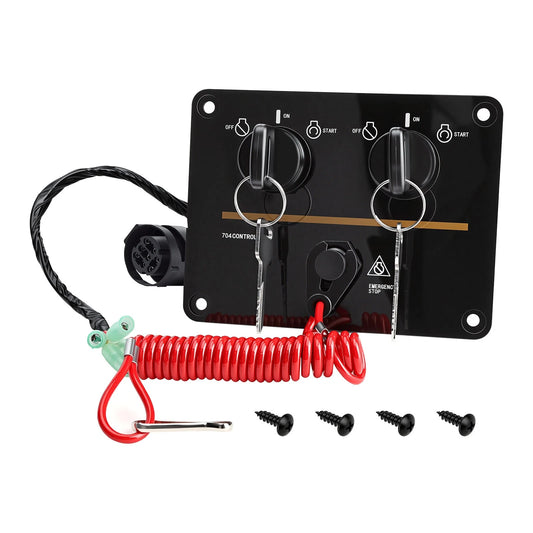 12V Dual Engine Key Switch Panel for Yamaha Outboard