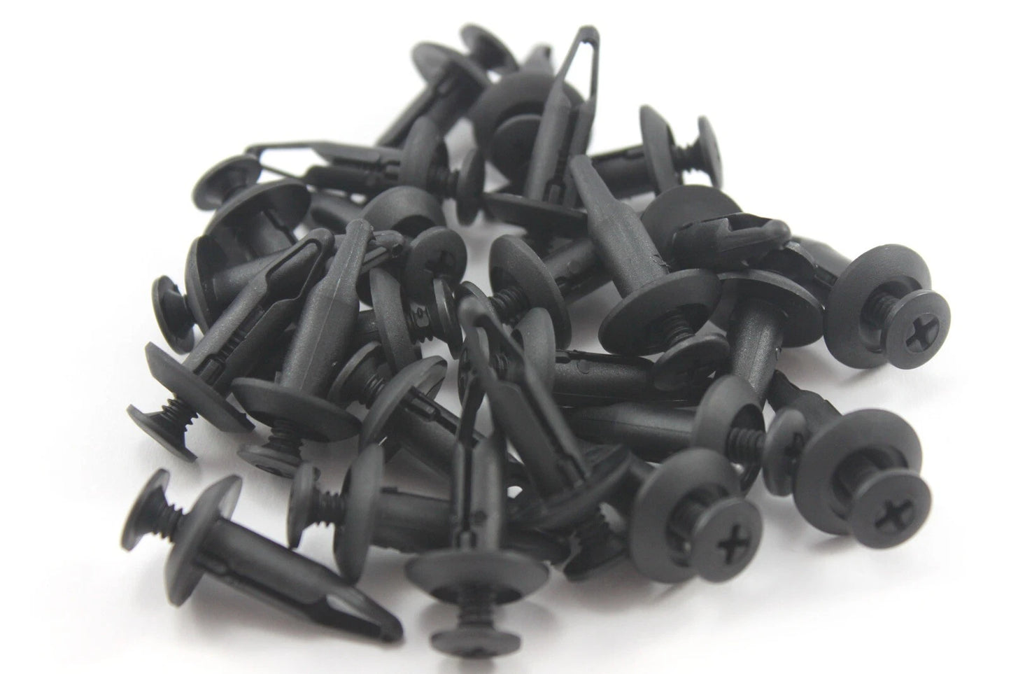 25 x Qualité 6mm M6 Plastique Poussoir Vis Rivet Tête de Fourche Clips