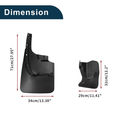 Mud Flaps Splash Guards 1 Set for Toyota Land Cruiser FJ200 (2010-2015)