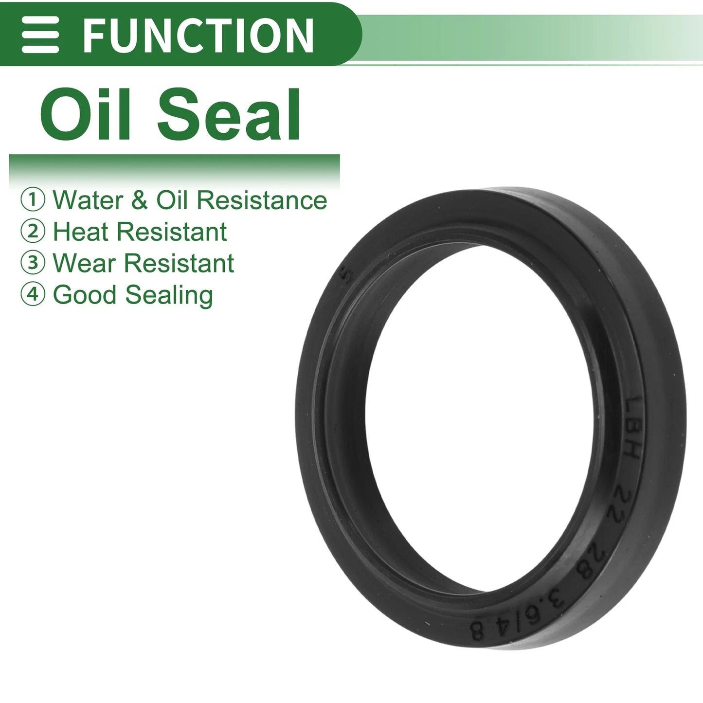 Oil Seal 22x28x3.6mm Black 5 Pcs Seal Ring Shaft NBR for Car