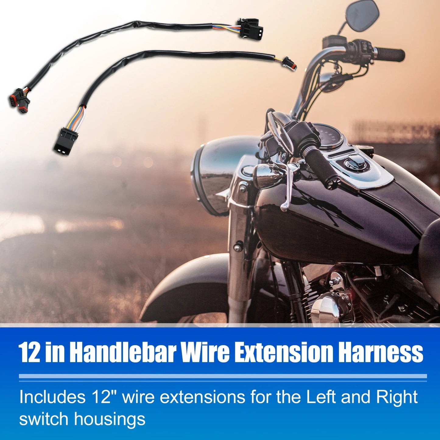 12 in Handlebar CAN Bus Wire Ext Harness for Harley Softail Dyna (1999–2017)