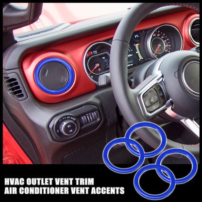 4 Pcs Outlet Vent Trim Accents Frame Covers for Jeep