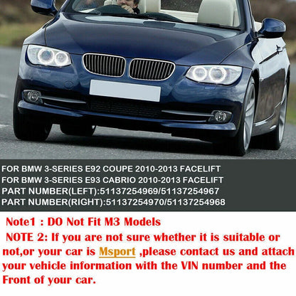 Matte Black Front Grille for 2011-2013 BMW E92 E93 LCI 320i 328i 335i (2011-2013)