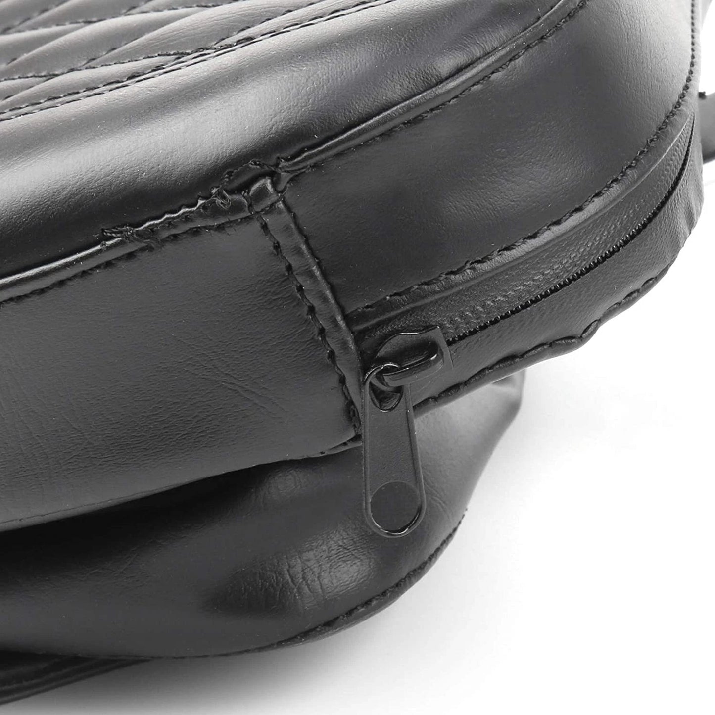 Driver Backrest Pad for 2007-2017 Harley FLSTF Heritage Softail, Black