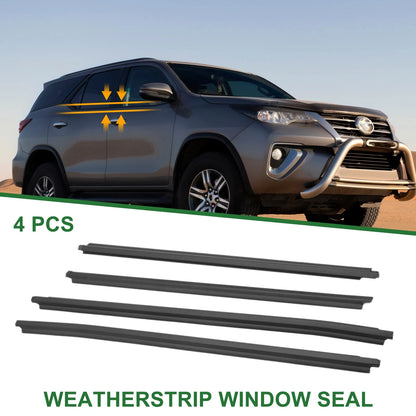 4 x Weatherstrip Window Seal for Toyota Fortuner (2004–2015)