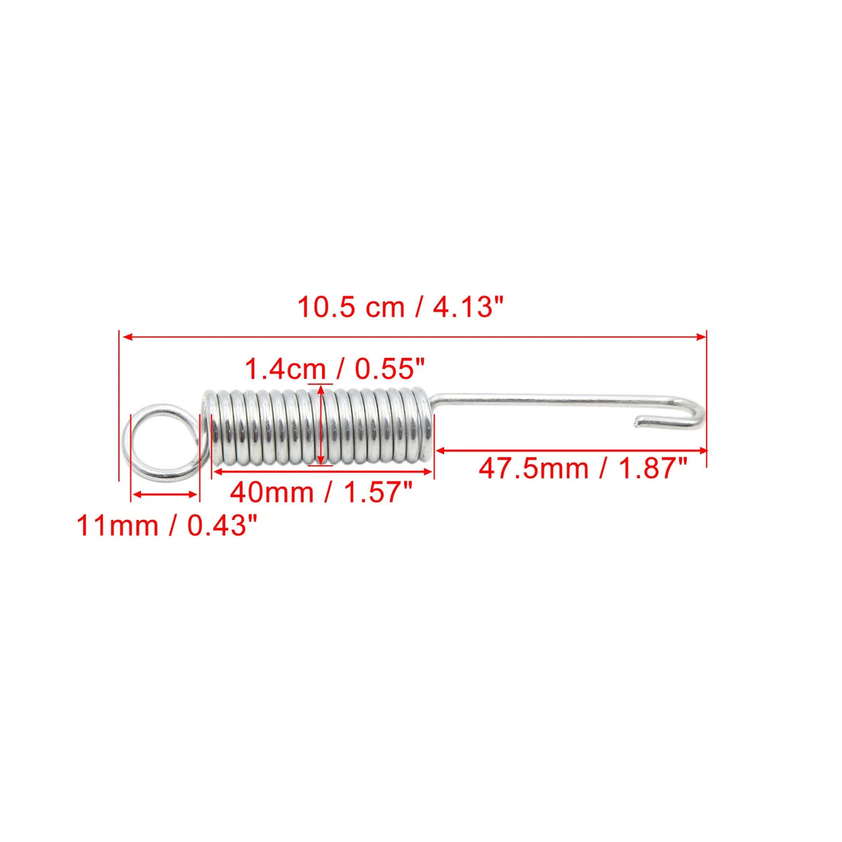 2 x Silver Tone Motorcycle Foot Kickstand Side Stand Springs for Honda CG125