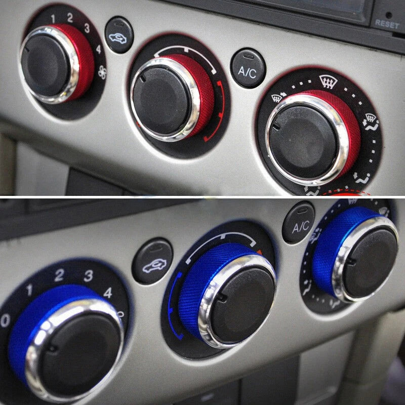 3 x Aluminium Knobs for Ford Focus, Mondeo, S-Max Air Conditioning