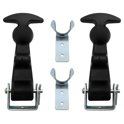 Rubber T Handle Catch Latch Set with Brackets for Car Hood Panel