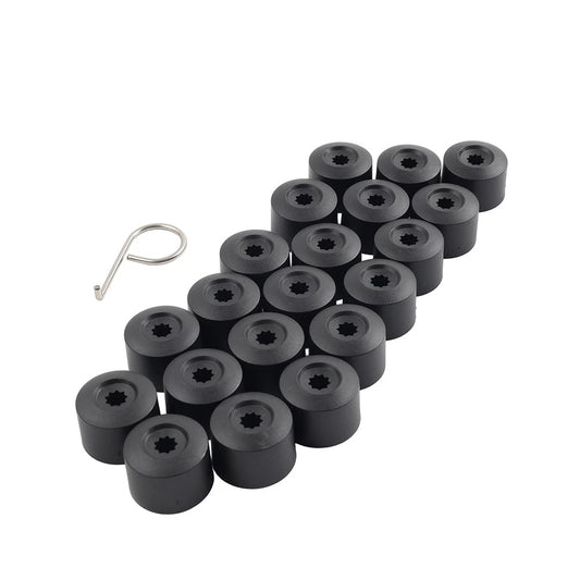 17mm Black Wheel Lug Nut Bolt Cover Caps 20Pcs for Volkswagen Golf, Passat, Beetle