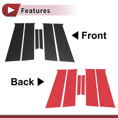 Door Pillar Window Trim for Chevrolet Aveo (2011-2014) Black Carbon Fiber