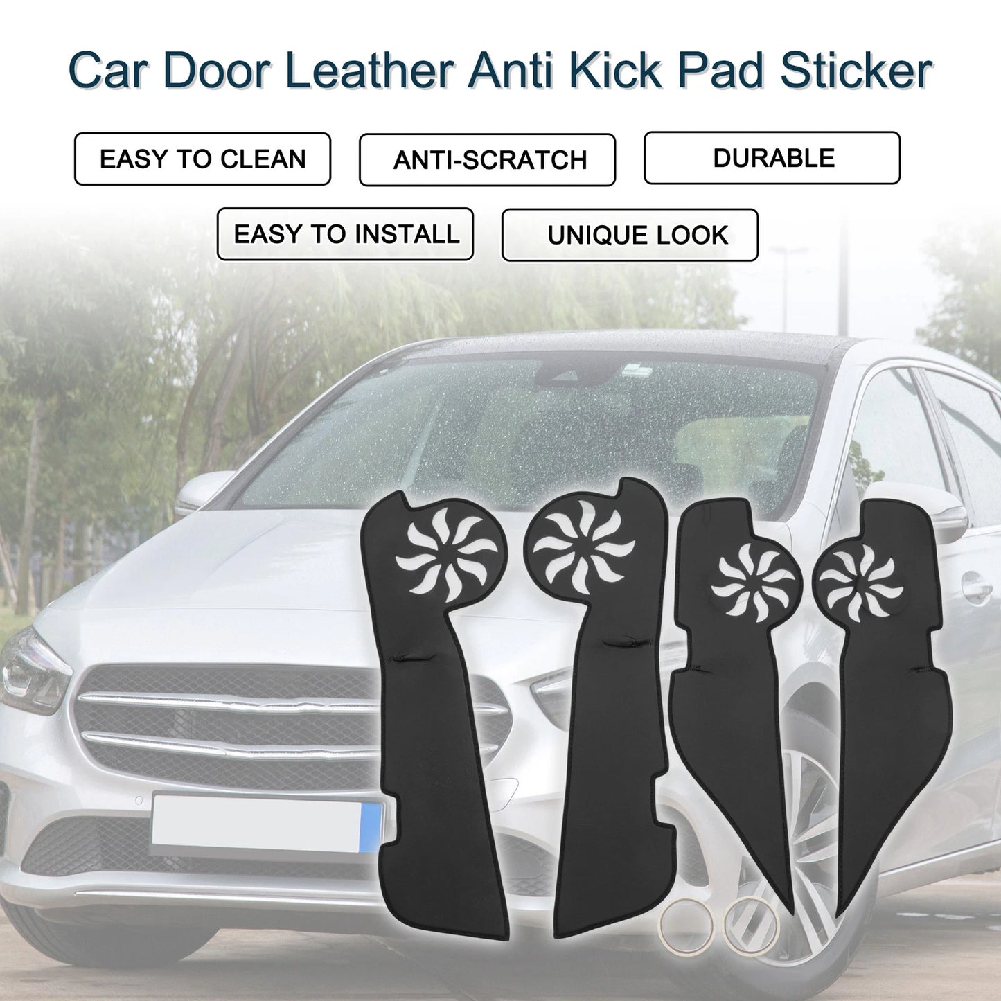 Car Door Leather Anti-Kick Pad Sticker for Mercedes-Benz B200 (2000-2008)