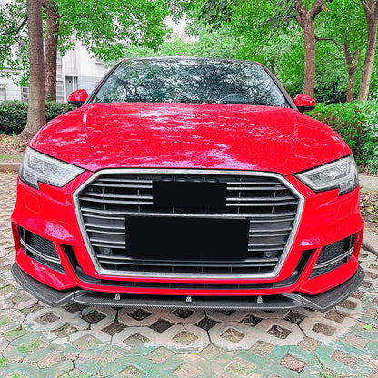 Bumper Spoiler Lip for Audi A3 S3 8V Sline (2017-2020) Carbon Look