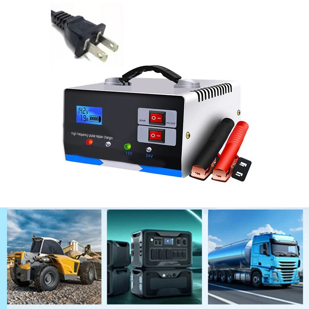 Battery Charger for Automobile with LCD Display