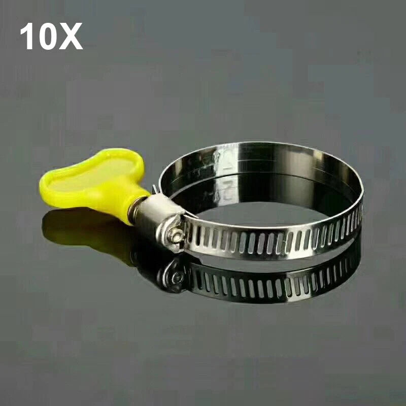 10Pcs 3/4"-1" Stainless Steel Adjustable Drive Hose Clamps Fuel Line Worm Clip