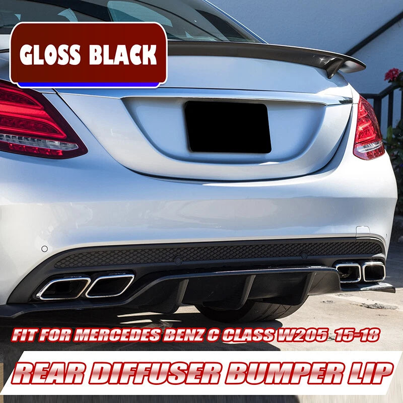 Rear Diffuser Chrome Exhaust Tips for Mercedes W205 C300 C450 (2015-2021)
