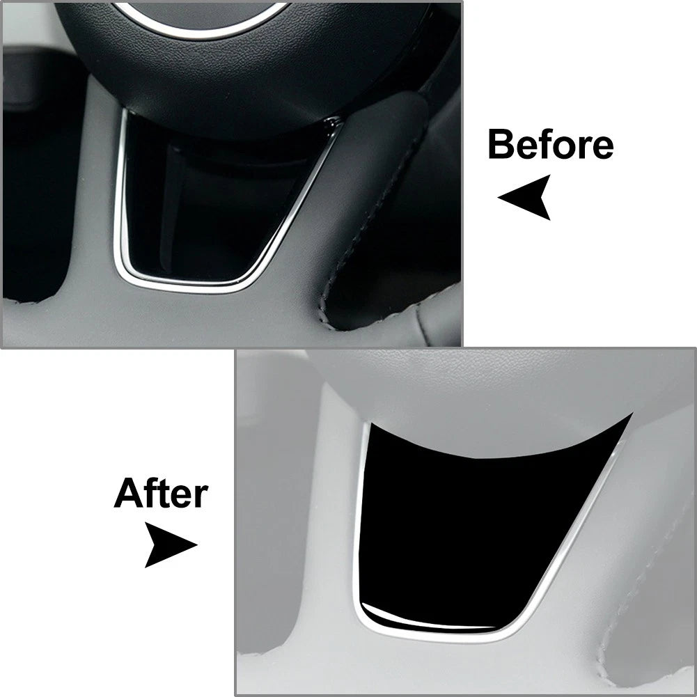 Steering Wheel Cover Trim Piano Black for Audi A3 A4 A5 B9 (2017-2021)