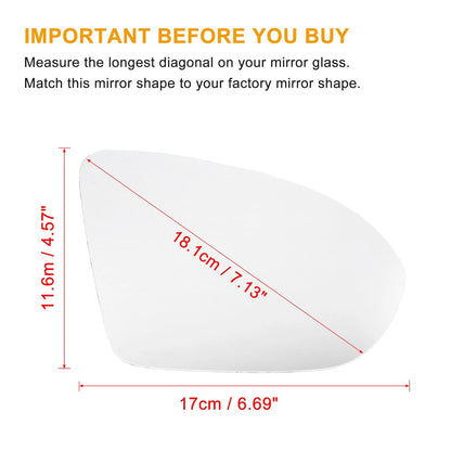 Rearview Mirror Glass with Backing Passenger Side Heated for Chevrolet Cruze