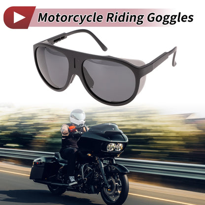 Motorcycle Riding Goggles Deep Gray Lens Black Frame