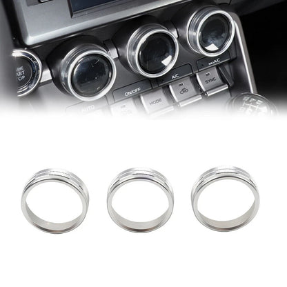 3 x Silver Center Console AC Knob Ring Trim for Subaru BRZ Toyota GR86 (2021-2024)