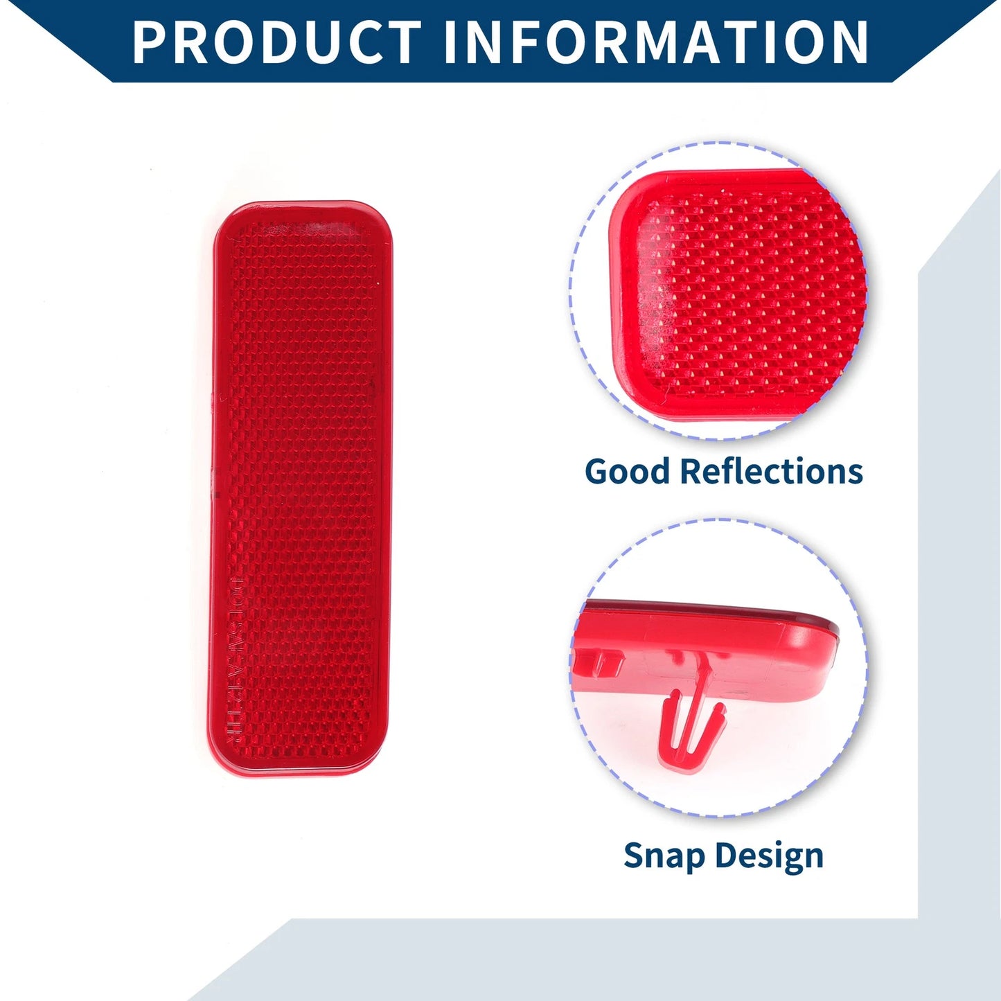 Rear Right Bumper Reflector for Ford Transit 2015-2022 (2 x Red)