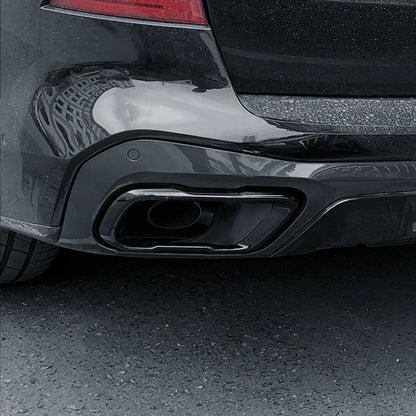 2X Black Stainless Exhaust Pipe Cover Trim for BMW X5 G05 X7 G07 (2019–2021)