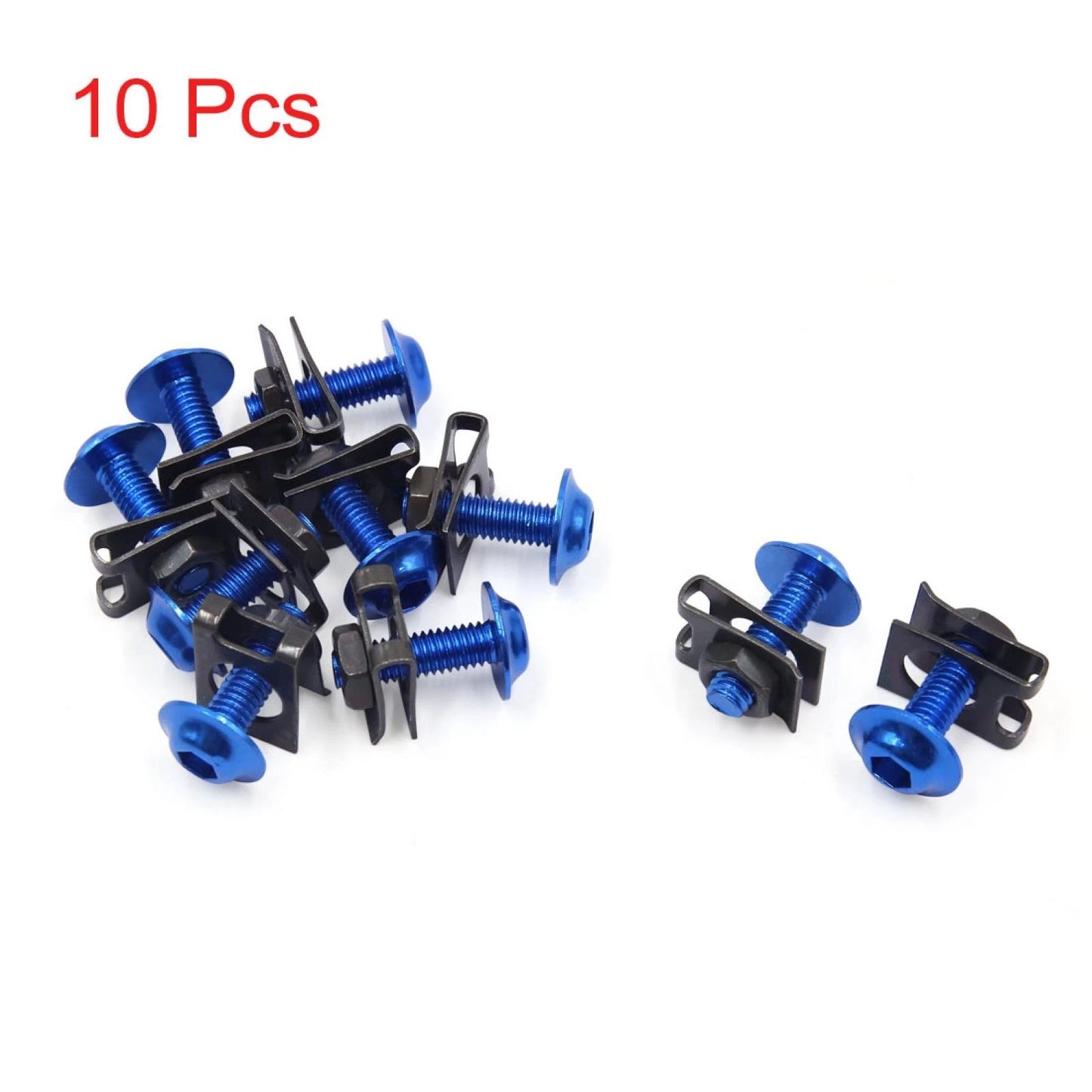 10 x Hexagon Bolts for Motorcycle Scooter Fairing w/ Metal Holder