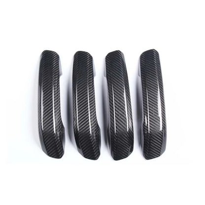 Carbon Fiber Exterior Door Handle Bezel Cover Fit For Audi A4 RS4 B9 2018-2022