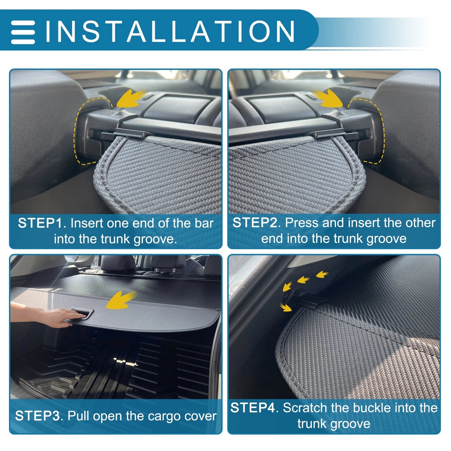 Retractable Cargo Cover for Dodge Durango (2011-2025) Rear Trunk Parcel Shelf