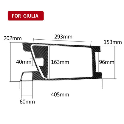 Carbon Fiber Center Cup Holder Box Cover Trim Fits Alfa Romeo Giulia 2017-2018