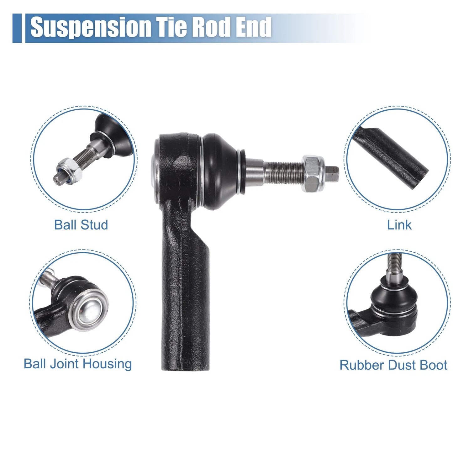 6 x Front Inner Outer Tie Rod End Links Kit for Ford Mustang (2005-2010)