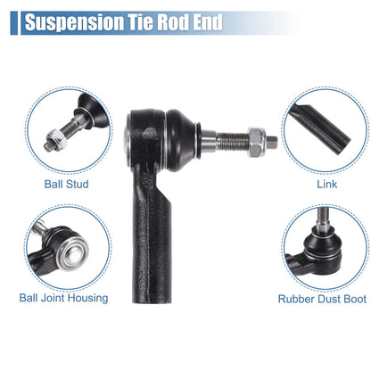 6 x Front Inner Outer Tie Rod End Links Kit for Ford Mustang (2005-2010)