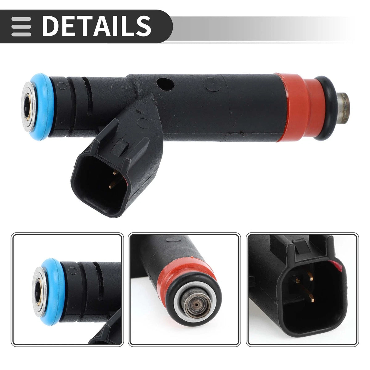 Fuel Injector for Jeep Wrangler 4.0L L6 2005-2006 (1 x Black)